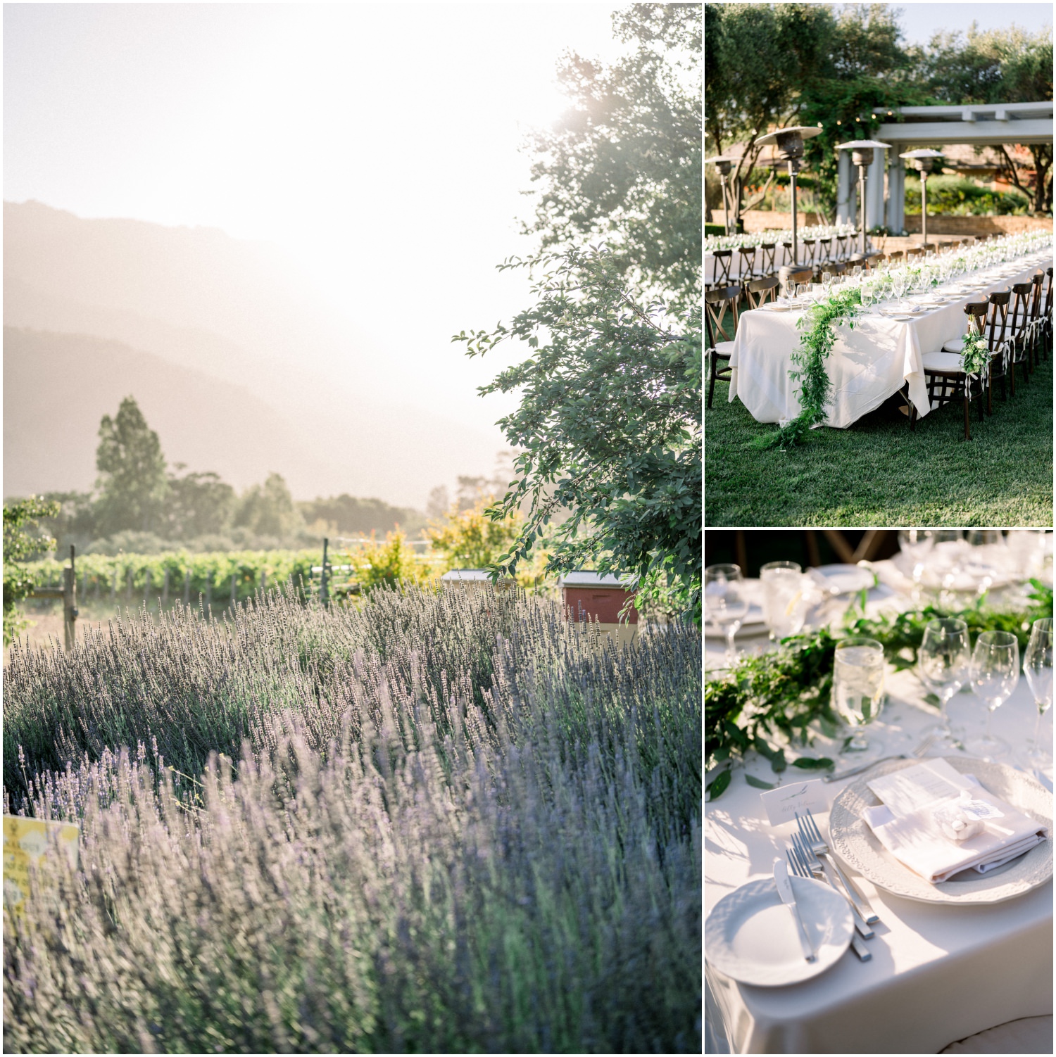 lavender and dinner place setting