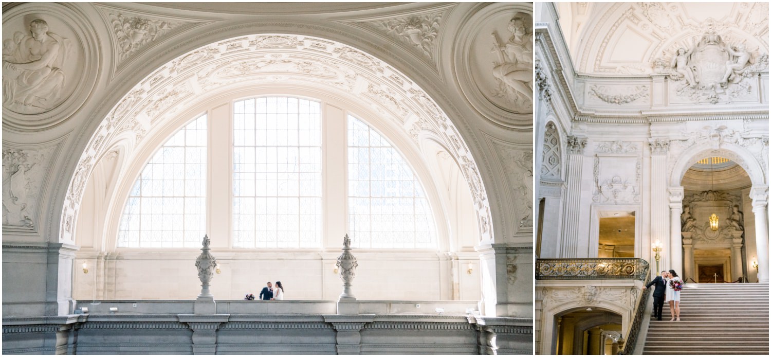Wide photo of the rotunda at SF City Hall